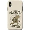 Frogs of Faith Custodia per iPhone X/XS Christian Frog Skateboard Umorismo religioso Vintage