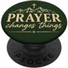 Faith Revival Studio La preghiera cambia le cose Fede cristiana Croce Montagne PopSockets PopGrip Adesivo