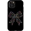 Coquette Bow Aesthetic Christmas Graphic Custodia per iPhone 11 Pro Luci di Natale Coquette Bow Ribbon Holiday Girls