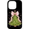 Coquette Bow Aesthetic Christmas Graphic Custodia per iPhone 14 Pro Albero di Natale Rosa Coquette Bow Ribbon Estetica Ragazze
