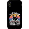 Reading Cat Mom Book Lover Library Custodia per iPhone X/XS Book Mom Cat Lover Girare le pagine con il mio gatto