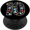 10 Dragon 10th Birthday 10 Drago 10° compleanno PopSockets PopGrip Adesivo