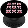 Coquette Bow Aesthetic Cherry Graphic Wo Coquette - Nastro con fiocco di ciliegia, per donne e adolescenti PopSockets PopGrip Adesivo
