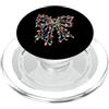 Coquette Bow Aesthetic Christmas Graphic Luci di Natale Fiocco di Natale Grafica Ragazze Giovani PopSockets PopGrip per MagSafe