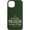 Faith Revival Studio Custodia per iPhone 13 La preghiera cambia le cose Fede cristiana Croce Montagne