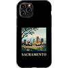 Sacramento Travel Art Studio Custodia per iPhone 11 Pro Arte urbana retrò dello skyline del Campidoglio di Sacramento, California