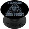 Clogged Toilet Funny Bathroom Restroom Ho intasato il tuo bagno Unhinged Alpha Wolf Funny Brainrot PopSockets PopGrip Adesivo