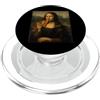 Da Vinci Inspired Merch Mona Pizza Leonardo Da Vinci Divertente Pizza Monna Lisa PopSockets PopGrip per MagSafe