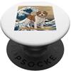 Maltipoo Puppy Lover PS Maltipoo giapponese Kanagawa Wave Surf amante dei cani PopSockets PopGrip Adesivo