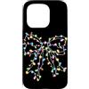 Coquette Bow Aesthetic Christmas Graphic Custodia per iPhone 15 Pro Luci di Natale Fiocco di Natale Grafica Ragazze Giovani