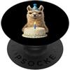 Funny Cute Birthday Boy Birthday Girl Ki Llama torta di compleanno cappello e candela celebrazione PopSockets PopGrip Adesivo