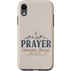 Faith Revival Studio Custodia per iPhone XR La preghiera cambia le cose Fede cristiana Croce Montagne