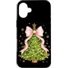 Coquette Bow Aesthetic Christmas Graphic Custodia per iPhone 16 Plus Albero di Natale Rosa Coquette Bow Ribbon Estetica Ragazze