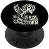 Fight Lung Cancer North Viking Warrior Cancro ai polmoni del corvo vichingo - Rise Through The Storm - Norreno PopSockets PopGrip Adesivo
