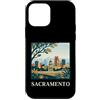 Sacramento Travel Art Studio Custodia per iPhone 12 mini Arte urbana retrò dello skyline del Campidoglio di Sacramento, California