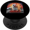 Akita Puppy Lover PS Divertente retrò giapponese Dogzilla Akita amante dei cani PopSockets PopGrip Adesivo