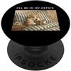 Funny Retro Cute Nerdy Books Reading Lov Corgi I'll Be In My Office Bookworm Nerd Reader Leggi Vintage PopSockets PopGrip Adesivo