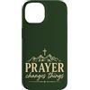 Faith Revival Studio Custodia per iPhone 14 La preghiera cambia le cose Fede cristiana Croce Montagne