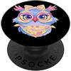 Kawaii Whimsical Pastel Woodland Bird Gr Blu Gufo Ritratto Amante Animali Grafica Rosa Occhiali Giallo PopSockets PopGrip Adesivo