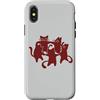 Y2K 90s Funny Cat Tomcat Kitten Art Custodia per iPhone X/XS Y2K 90s Carino Tomcats e gatti che ballano in un cerchio