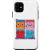 Fuggler Custodia per iPhone 11 Gaptooth Mcgoo Arancione Lilla Rosso & Blu Laboratorio Misfit