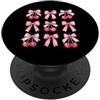 Coquette Bow Aesthetic Cherry Graphic Wo Coquette - Nastro con fiocco di ciliegia, per donne e adolescenti PopSockets PopGrip Adesivo