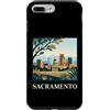 Sacramento Travel Art Studio Custodia per iPhone 7 Plus/8 Plus Arte urbana retrò dello skyline del Campidoglio di Sacramento, California