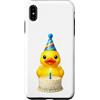 Funny Cute Birthday Boy Birthday Girl Ki Custodia per iPhone XS Max Cappello e candela per torta di compleanno con paperella in gomma