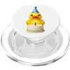Funny Cute Birthday Boy Birthday Girl Ki Cappello e candela per torta di compleanno con paperella in gomma PopSockets PopGrip per MagSafe
