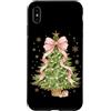 Coquette Bow Aesthetic Christmas Graphic Custodia per iPhone XS Max Grazioso fiocco rosa con albero di Natale per ragazze e giovani