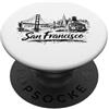San Francisco Sketch Co. disegno funivia skyline città san francisco PopSockets PopGrip Adesivo