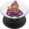 Tie Dye Hippie Gnome Squad Peace Lover R Tie Dye Gnome Peace Sign Hippie Gnome Lover Women Girls PopSockets PopGrip Adesivo