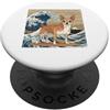 Chihuahua Puppy Lover PS Chihuahua giapponese Kanagawa Wave Surf Amante dei cani PopSockets PopGrip Adesivo