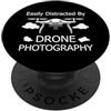 Drone Obsession Aerial Photo Hobby Gifts Distratto da Droni Fotografia Aerea Professionale PopSockets PopGrip Adesivo