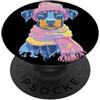 Stylized Canine Character Face Graphics Blue Doberman - Sciarpa con ritratto invernale per amanti dei cani, colore: rosa PopSockets PopGrip Adesivo