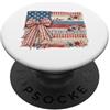 Heritage Stitch Co. Vintage bandiera americana patchwork floreale fiocco design PopSockets PopGrip Adesivo