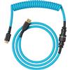 GLORIOUS Coiled Keyboard Cable Premium USB-C (Electric Blue) | Collegamento USB-A Verso Il PC, Spirali Strette Regolari, Robusto Connettore Aviator In Metallo, Doppio Rivestimento Top