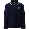 NORTH SAILS Polo Bambino ML in piqué di Cotone Bio con Lettering