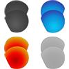 EZReplace Lenti di ricambio per occhiali da sole Oakley HSTN OO9464-52 (lenti polarizzate), compatibili con montatura Oakley HSTN (nero carbonio+blu ghiaccio+rosso fuoco+argento metallico), Carbon