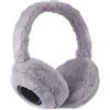 FAMKIT Paraorecchie Bluetooth musicali pieghevoli soffici in peluche paraorecchie scaldaorecchie con funzione Bluetooth cuffie musicali wireless senza fili per tempo freddo, grigio., M