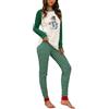 Generic Pigiama Donna Felpato Set Autunno e Inverno Europa e Stati Uniti Natale Old Man Home Due Set di Pigiami Pigiama Completo Pigiama Donna Lungo Cotone (Green, XXL)