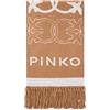 Pinko Sciarpa Love Birds, 184 x 27 cm, Cammello/Beige, Viscosa/Nylon/Cotone/Lana/Cashmere.