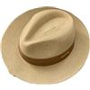 Generic Panama Cappello di paglia unisex cappello a cilindro Fedora cappello grande, Marrone Kaki, 58/60 cm/L