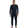 Buccia di Mela Pigiama Uomo Invernale Art. 8851 - Caldo Cotone Interlock Made in Italy - Maglia Serafino con Toppe a Quadri ed Elastici - Pantalone con Polsini (IT, Numero, 50, Regular, Regular)