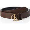Calvin Klein Jeans Calvin Klein Mono Hardware Round Belt 35 mm, Cintura, Uomo, 115, Marrone (Bitterbraun)