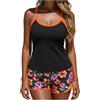 KHIRVWL Costume Donna Due Pezzi Vita Alta Pancia Piatta Bikini Muta per Piscina Retro Bikini Push Up Costume Intero con Scollo A V Profondo Costumi da Bagno Interi di Sexy Eleganti Beachwear Mare