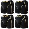 Caterpillar Cat, boxer da uomo, stile retrò, lunghi, leggermente più lunghi sulla gamba, in nero e taglie S, M, L, confezione da 4, Confezione da 4 pezzi, colore, L