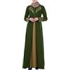 KBOPLEMQ Abbigliamento musulmano Donne Vestito da preghiera monopezzo Abaya monocolore Vestito lungo Abbigliamento da preghiera per donne Islamico Medio Oriente Dubai Turchia Caftano Maxivestito Veste