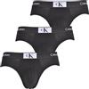 Calvin Klein Slip Hipster Confezione da 3 Uomo Cotone Elasticizzato, Nero (Black/Black/Black), S