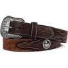 Ariat Men's Ostrich Print Circle Concho, Brown, 36